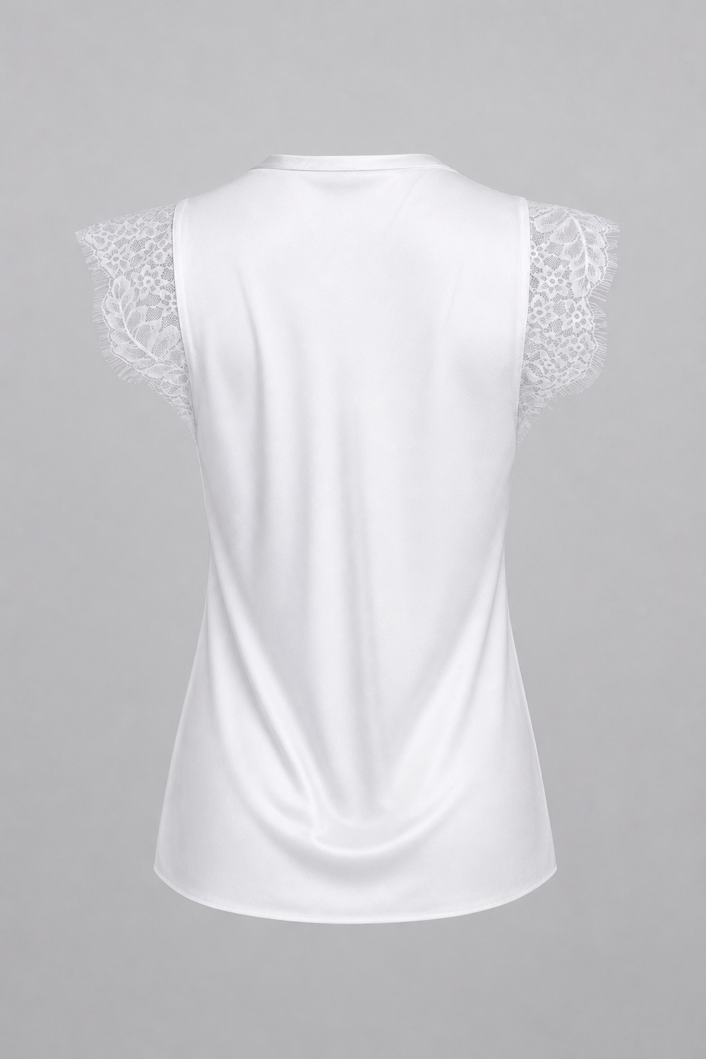 Дамски бял сатениран топ с дантела – Pure Lace