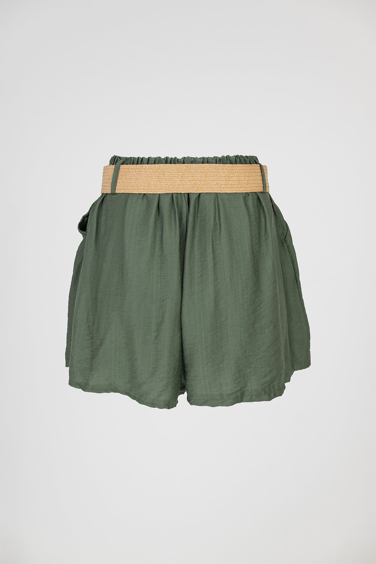 Дамски къси панталони с колан в маслинено зелено – Olive Breeze