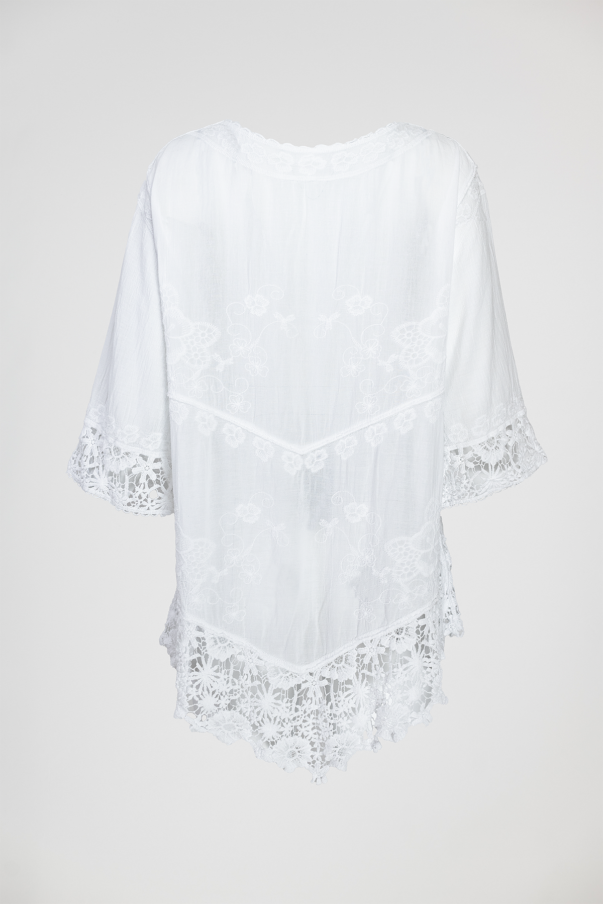Дамска бяла памучна блуза с дантела – Pure Lace