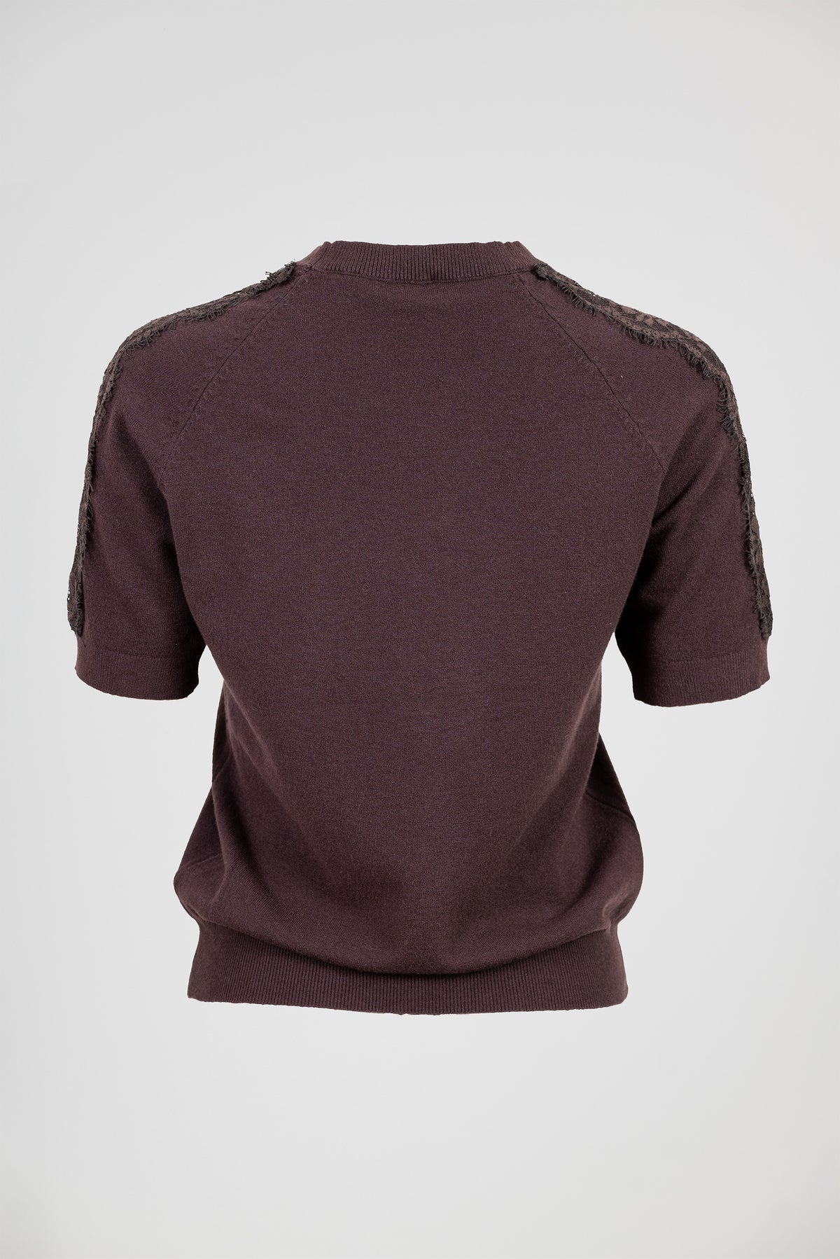 Дамска блуза фино плетиво с дантела на раменете – Cocoa Lace Knit