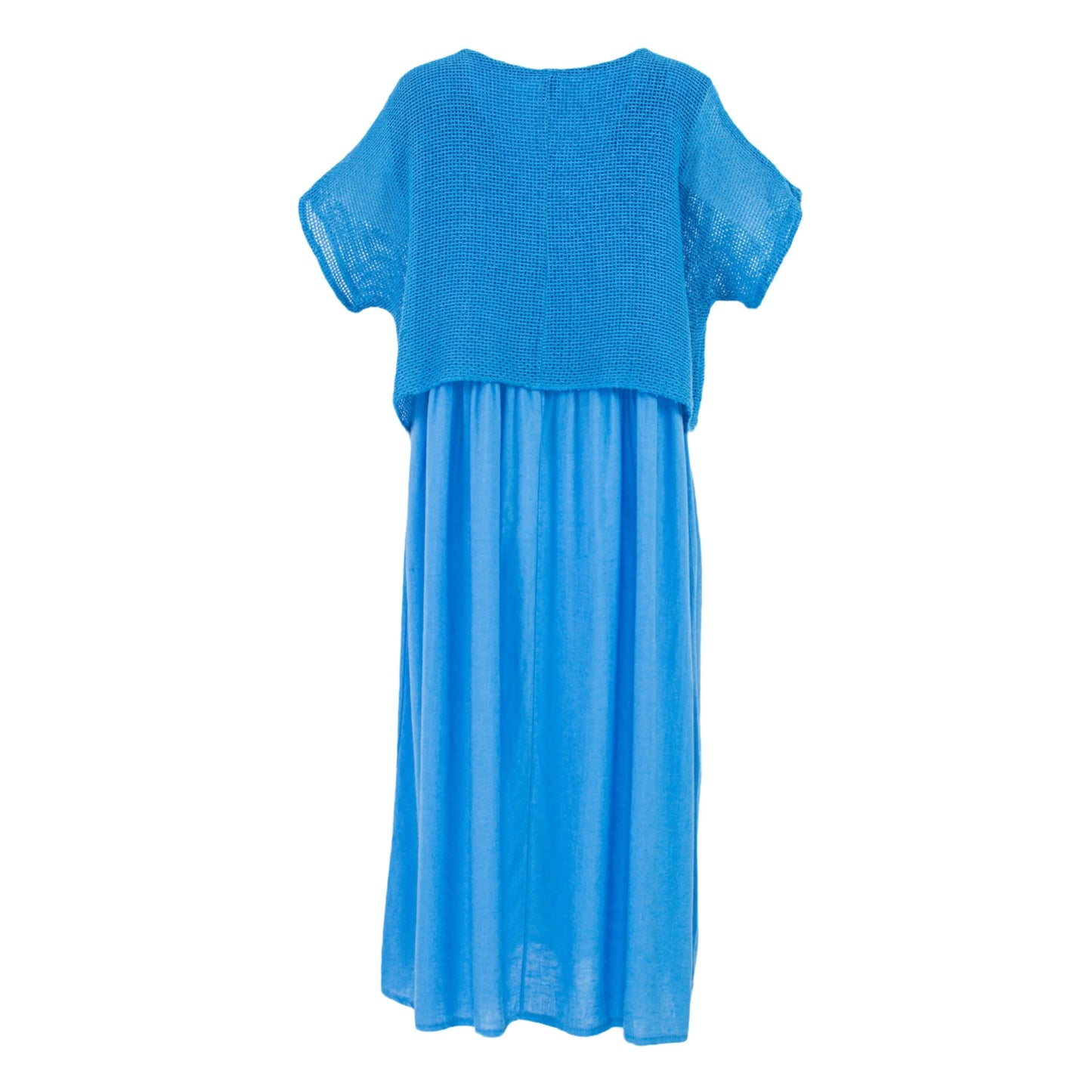 Лятна синя рокля Blue Breeze с ефирна материя – 6sense.bg