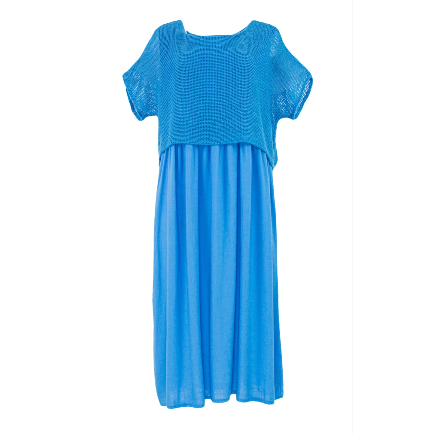 Лятна синя рокля Blue Breeze с ефирна материя – 6sense.bg