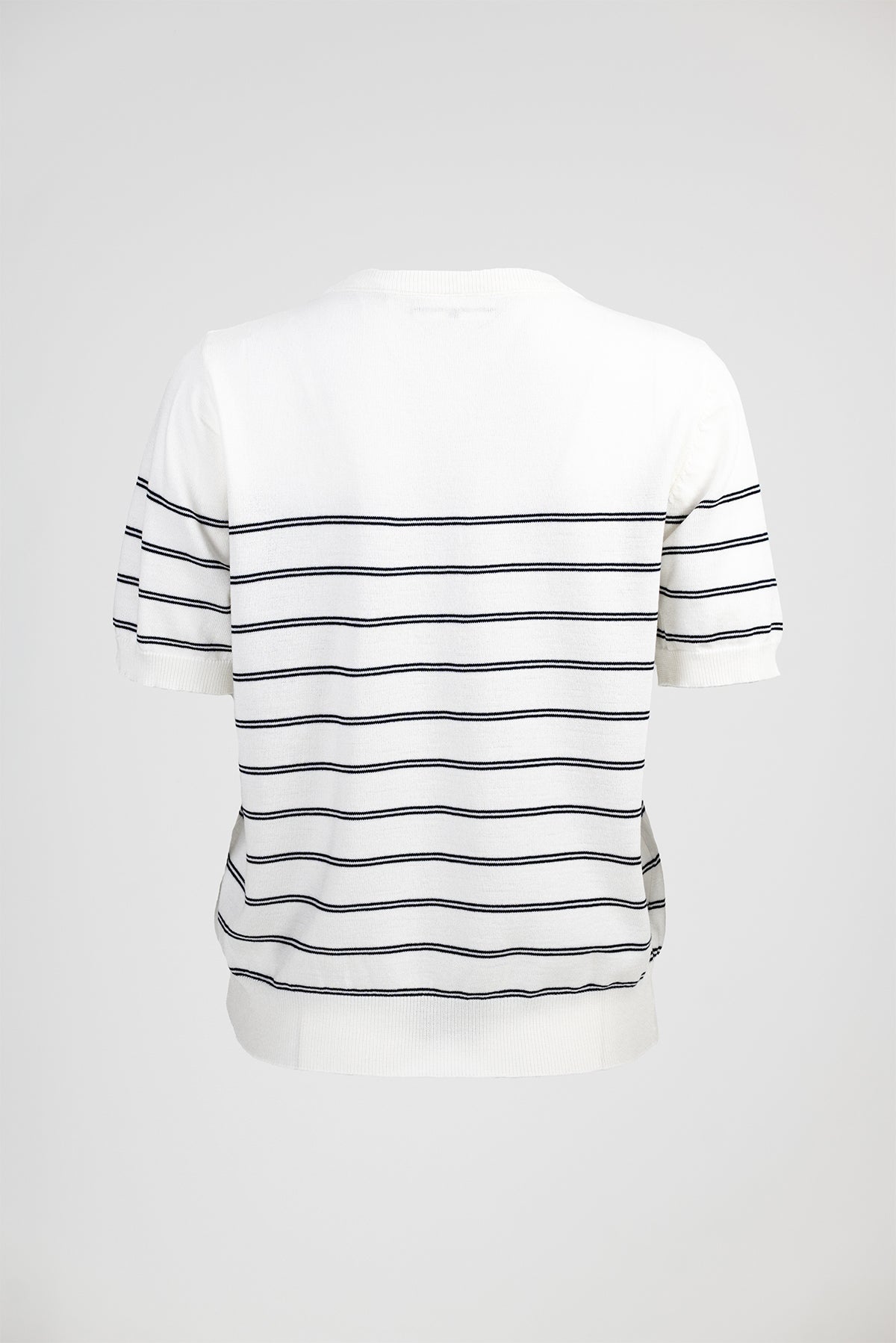 Дамска раирана жилетка с къс ръкав - Noir Riviera