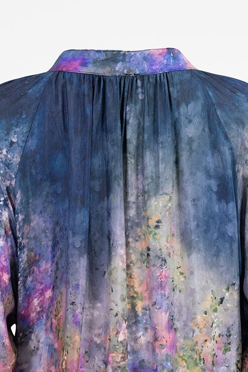 Дамска копринена риза - Nebula Ink