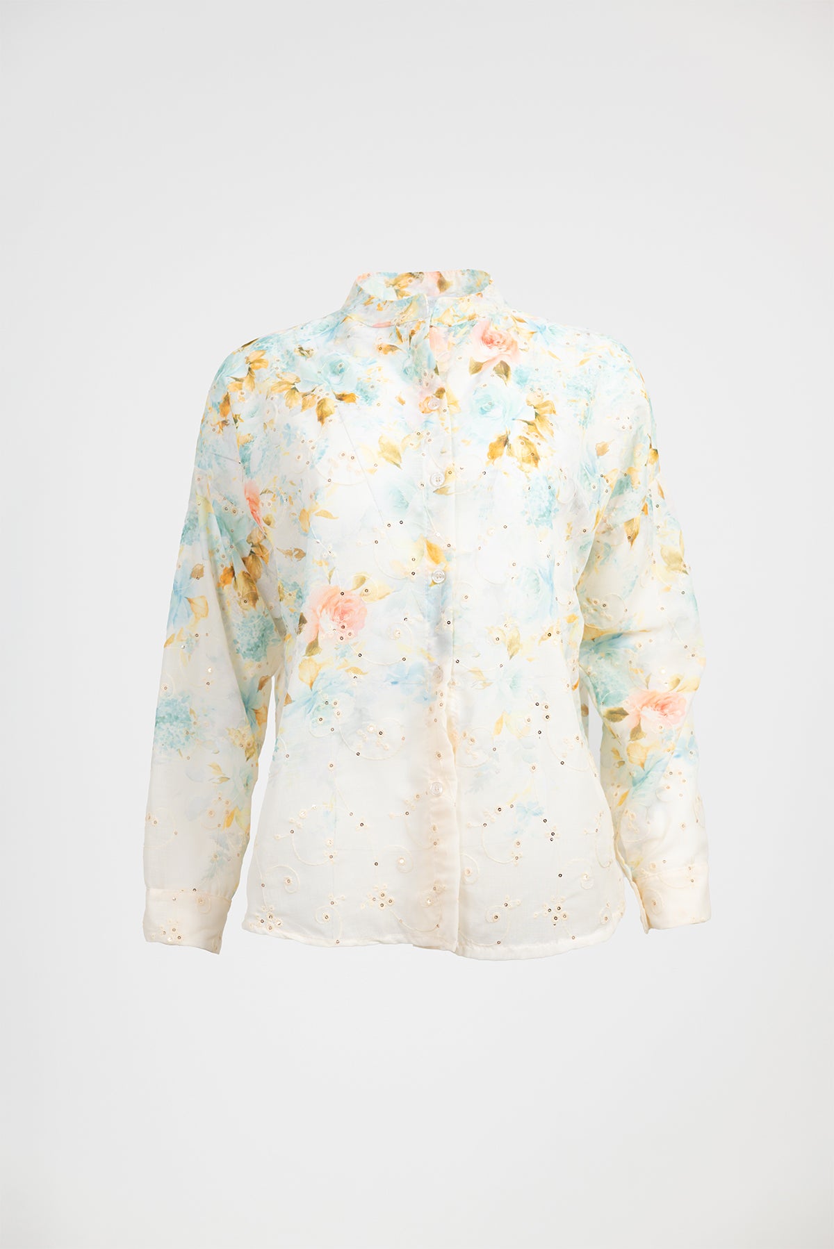 Дамска риза с пастелен флорален принт - Pastel Bloom