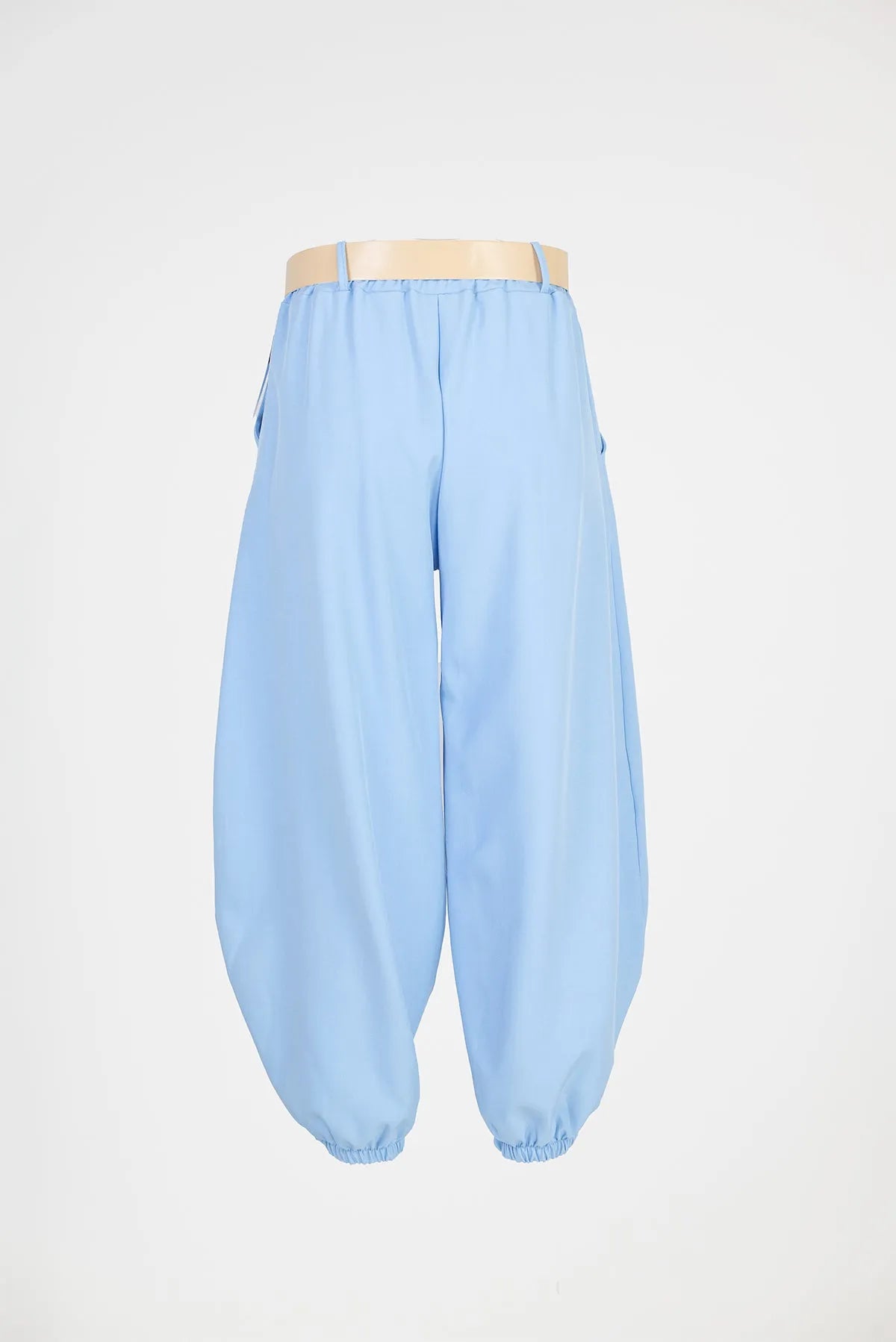 Дамски панталон тип харем с колан - Sky Puff