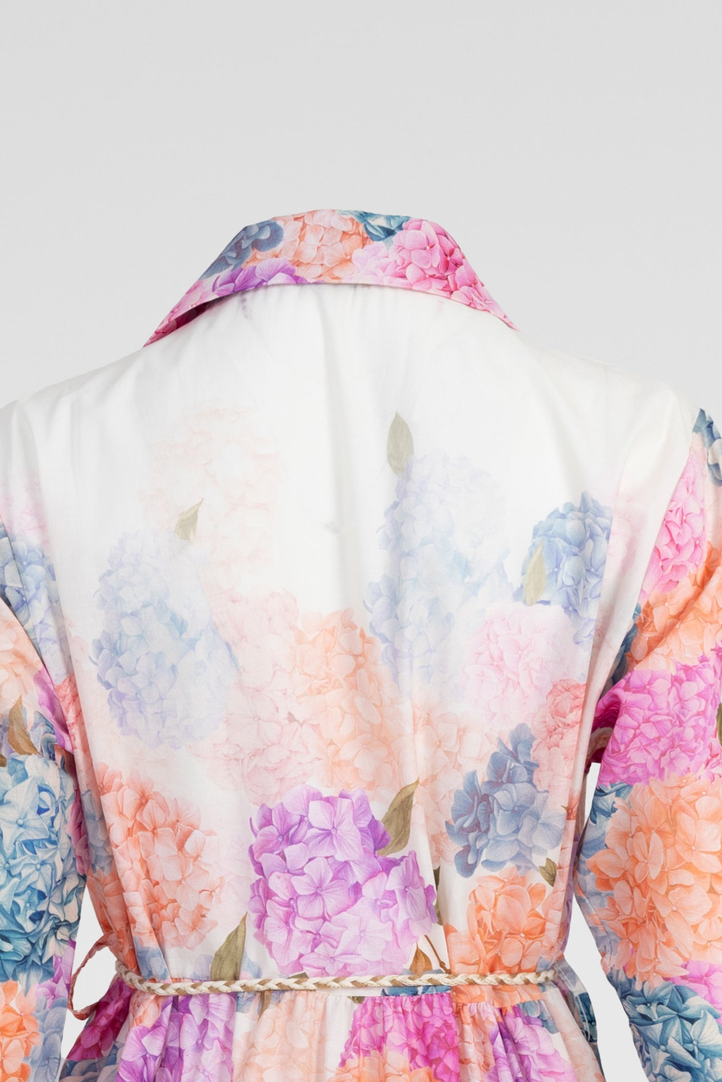 Дълга риза-рокля с флорален принт и колан Harmony