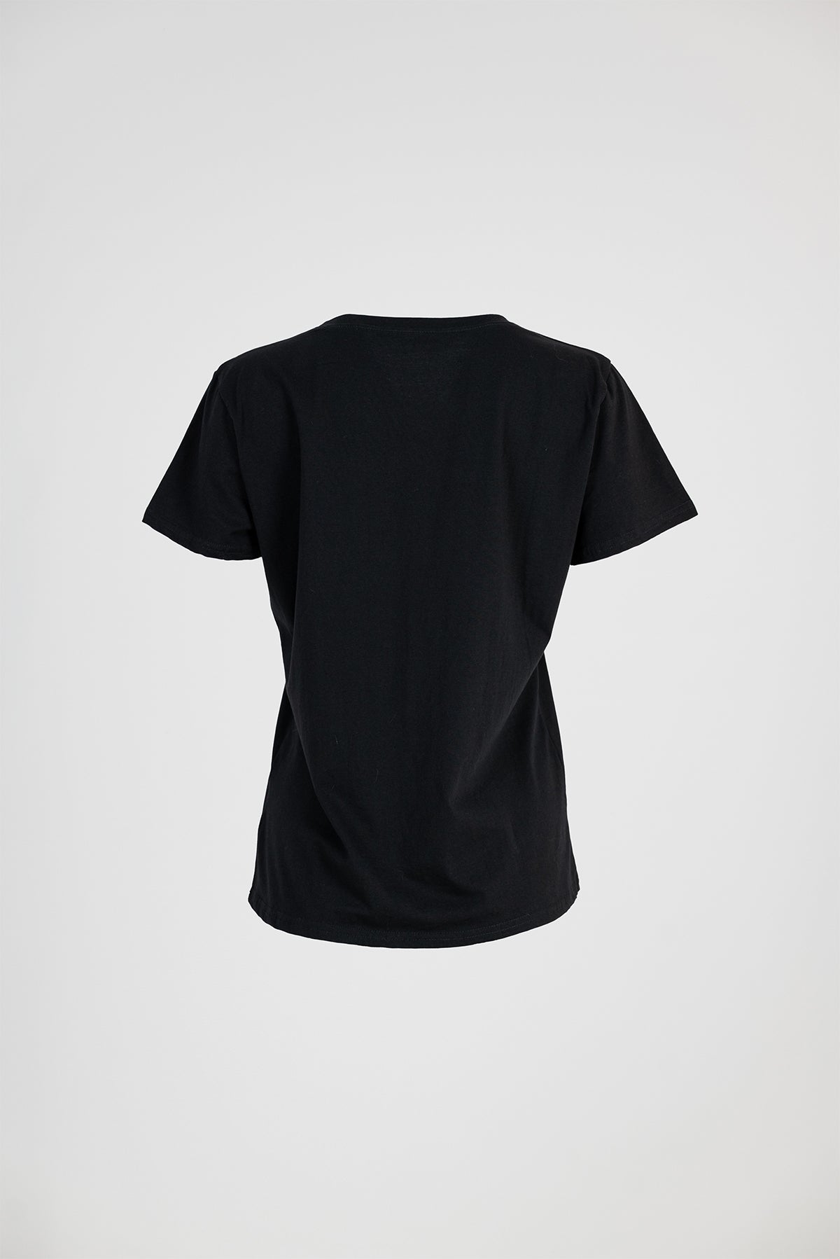 Дамска черна тениска с флорален принт и надпис – Bloom For Yourself