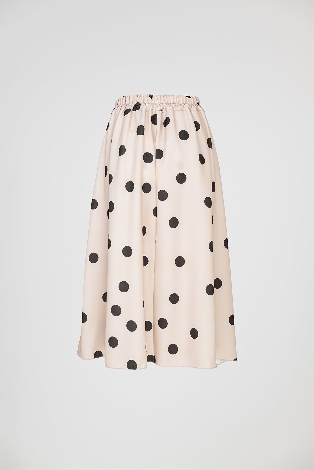 Бежова пола на кафеви точки с колан и странични джобове - Marina Dot