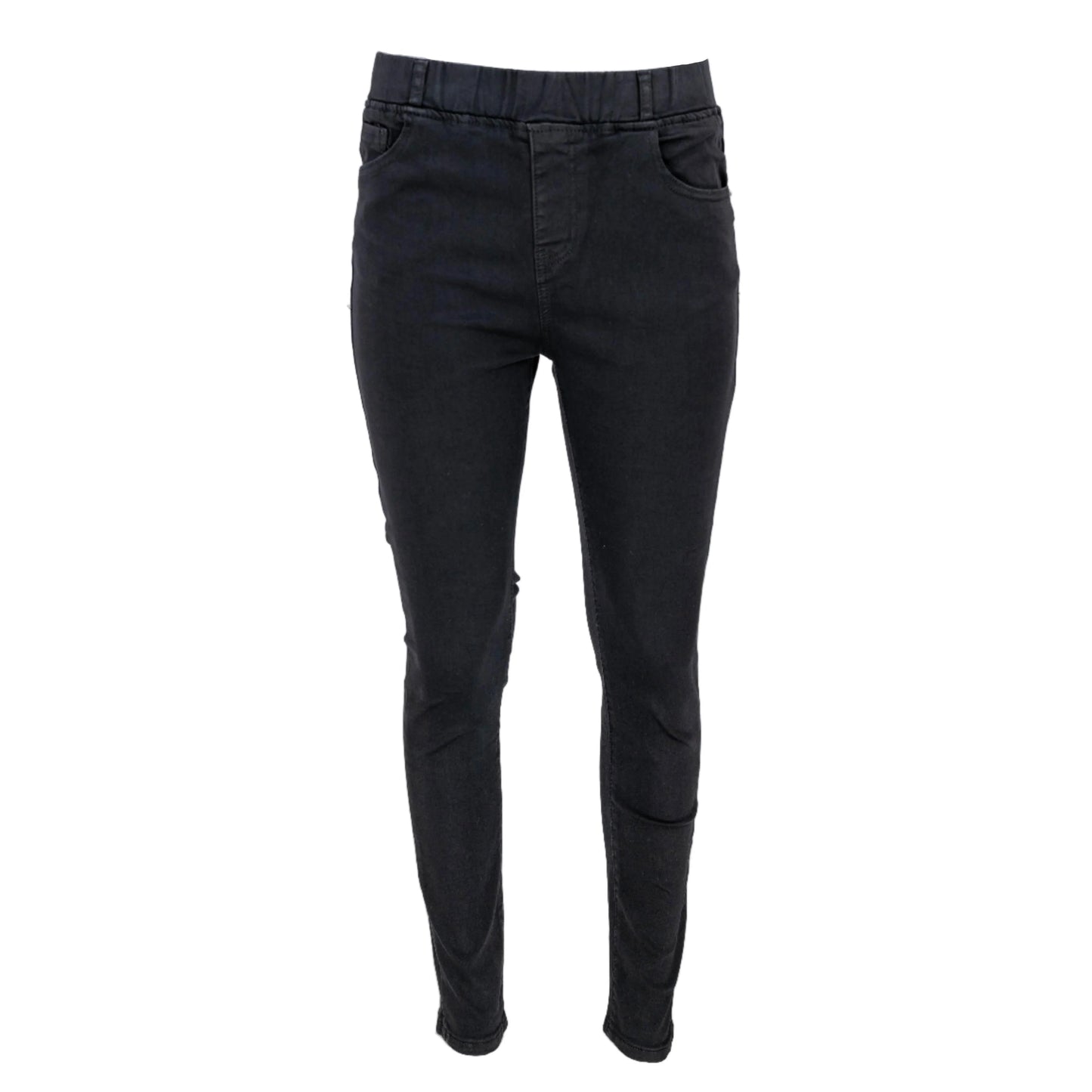 Дамски черни еластични дънки с slim fit кройка, идеални за комфорт и стил в колекция есен-зима.