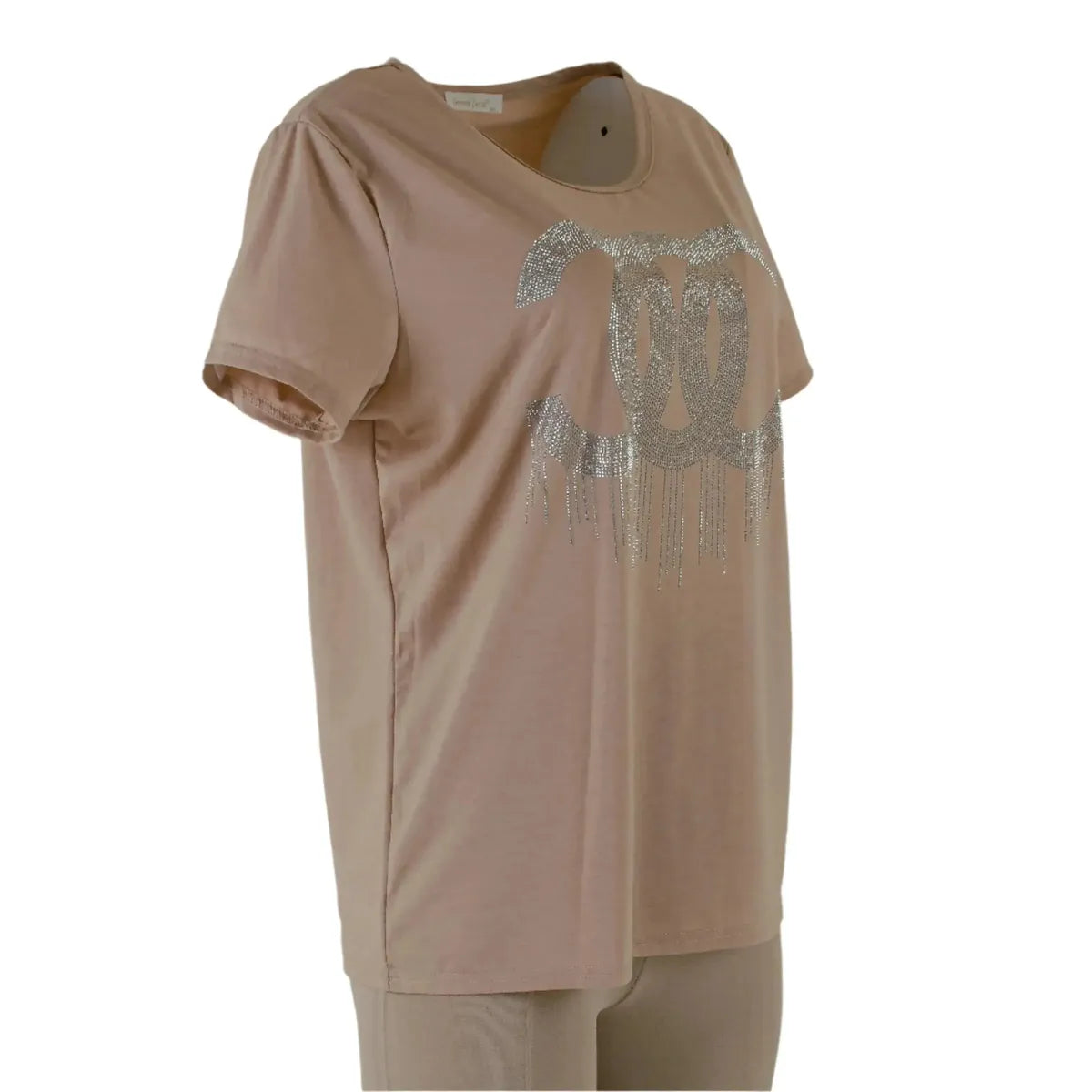 💎 Бежова тениска с блестящ акцент – Urban Luxe