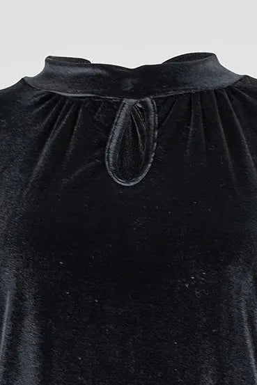 Дамска кадифена блуза - Black Velvet-блузи-6Sense