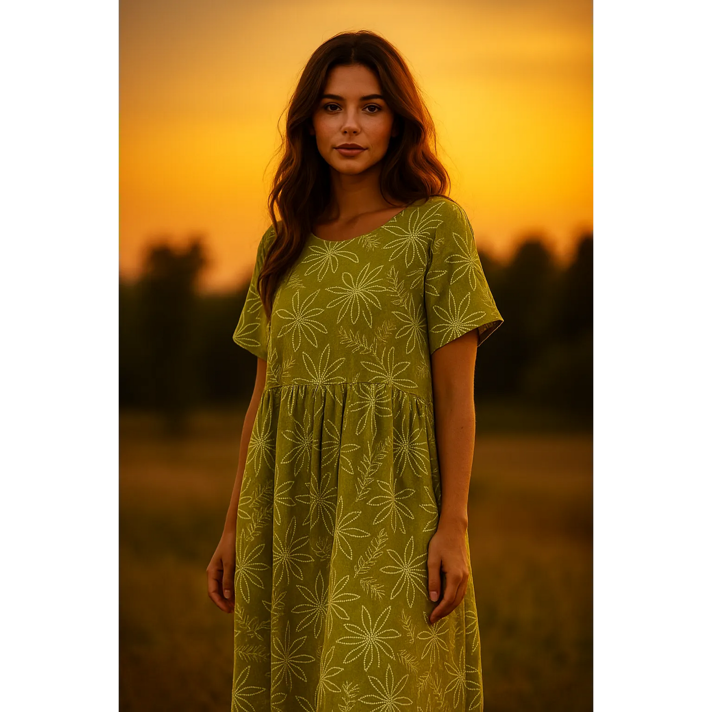 Дамска лятна рокля - Green Olivе