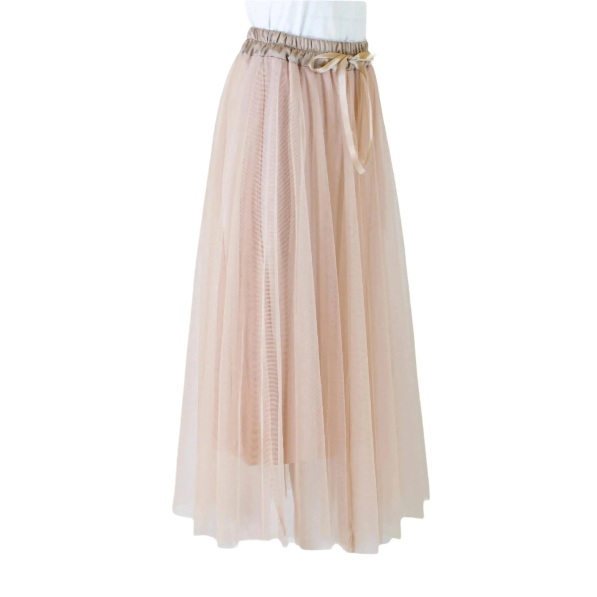 🌸 Desert wind – Ефирна пола с тюл в нежно бежово-розово