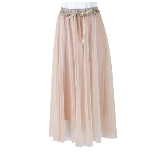 🌸 Desert wind – Ефирна пола с тюл в нежно бежово-розово