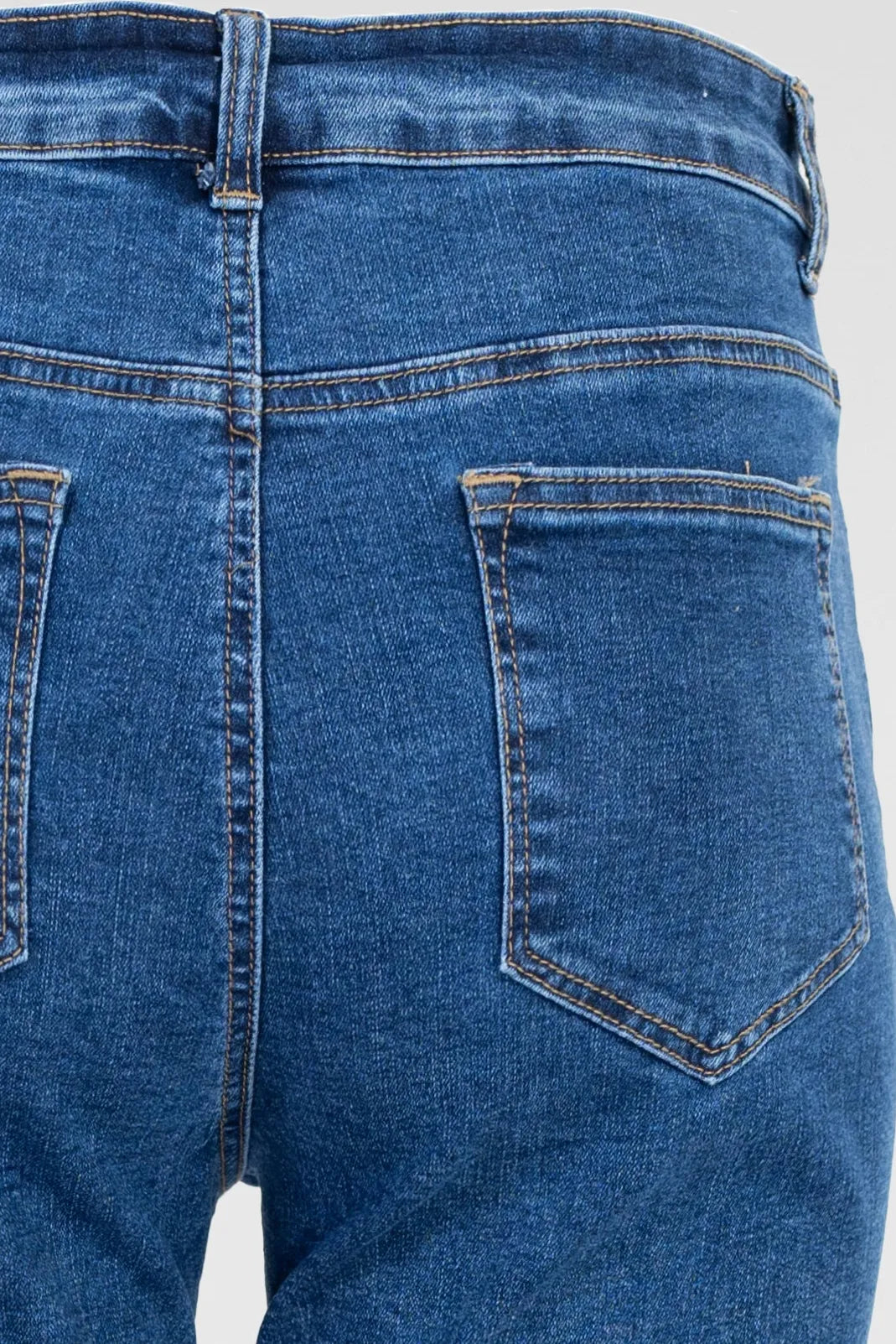 Дамски дънки с висока талия - удобен модел - Classic Fit-дънки-6Sense