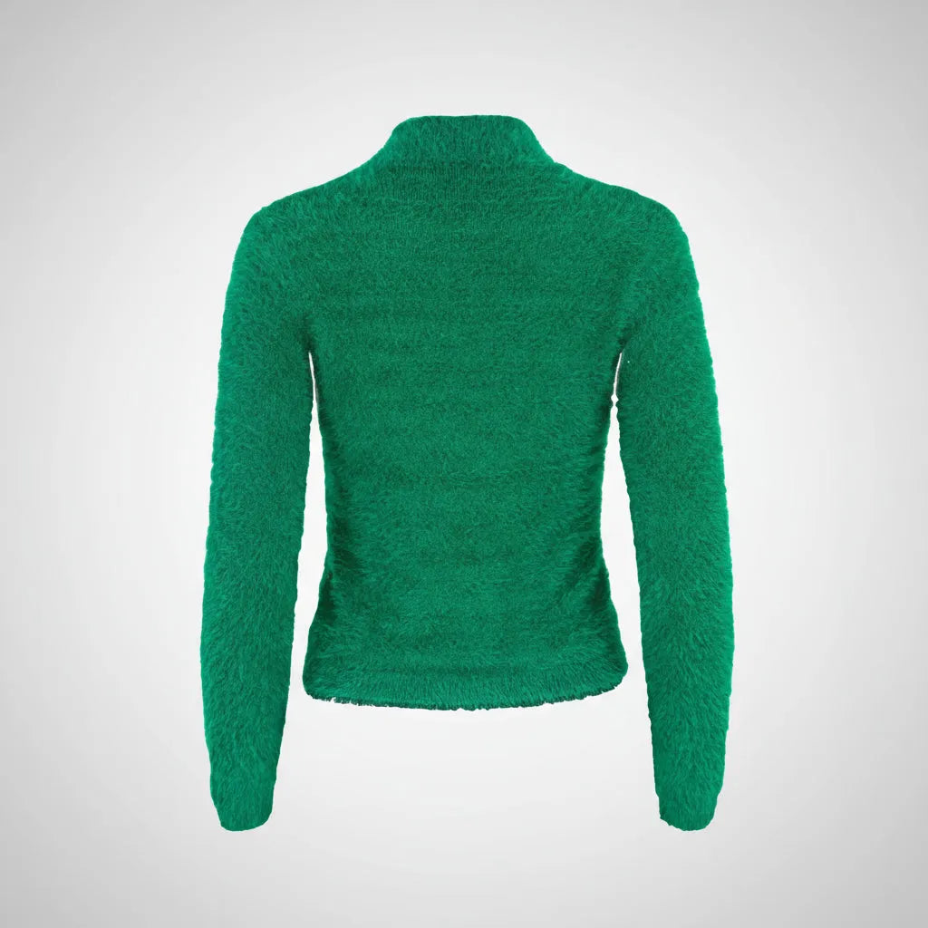 Дамски пуловер полу поло | Колекция Есен–Зима-пуловери-6Sense