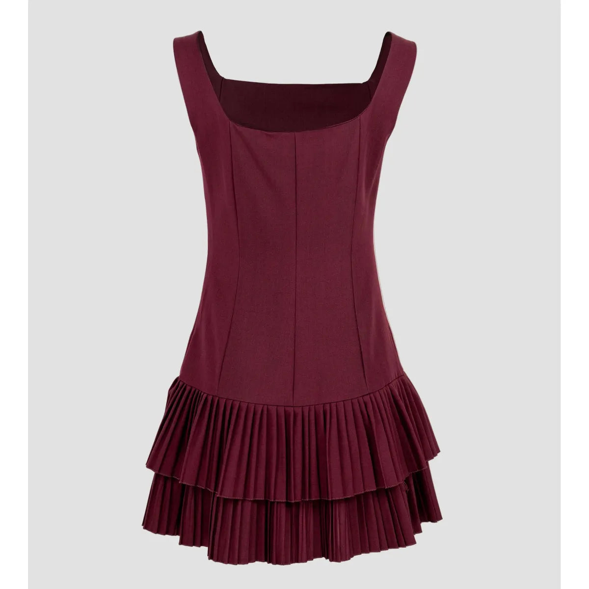 Винена къса рокля с презрамки | колекция есен-зима 6Sense