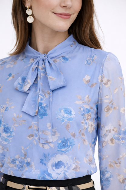 Офис визия - къса пола и ефирна блуза - Chérie Bleu