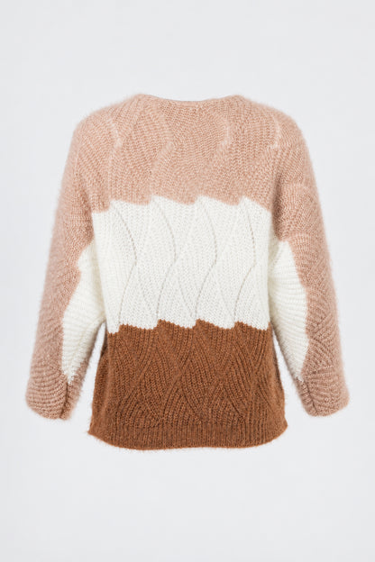 Дамски мохер пуловер трицветен – Tricolor Mohair