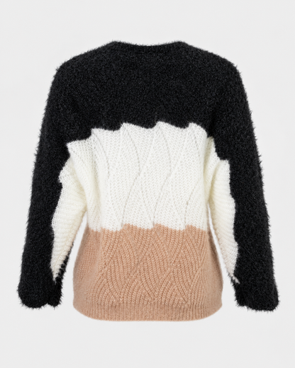 Дамски мохер пуловер трицветен – Tricolor Mohair