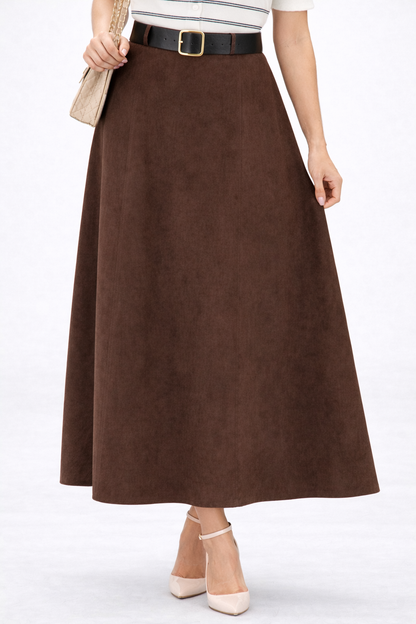 Дамска готова визия - жилетка и пола с висока талия – Cocoa Stripe Set