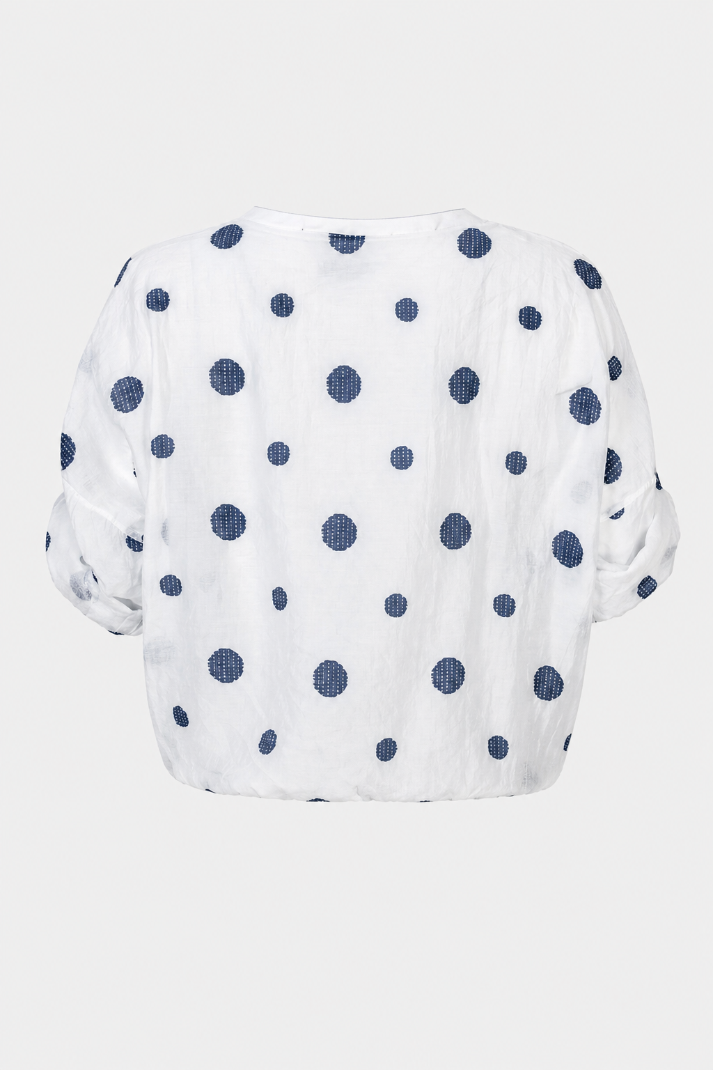 Дамска блуза с връзка и десен на точки от тенсел – Summer Dot