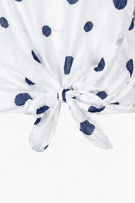 Дамска блуза с връзка и десен на точки от тенсел – Summer Dot