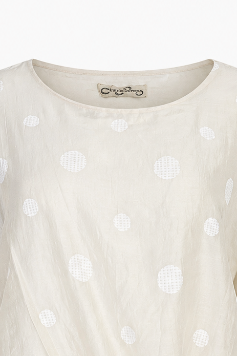 Дамска блуза с връзка и десен на точки от тенсел – Summer Dot