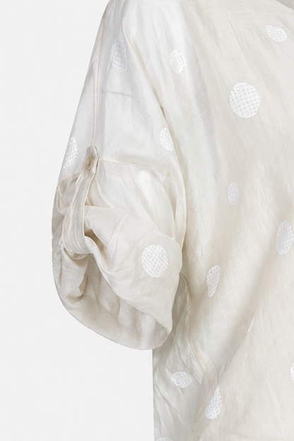 Дамска блуза с връзка и десен на точки от тенсел – Summer Dot