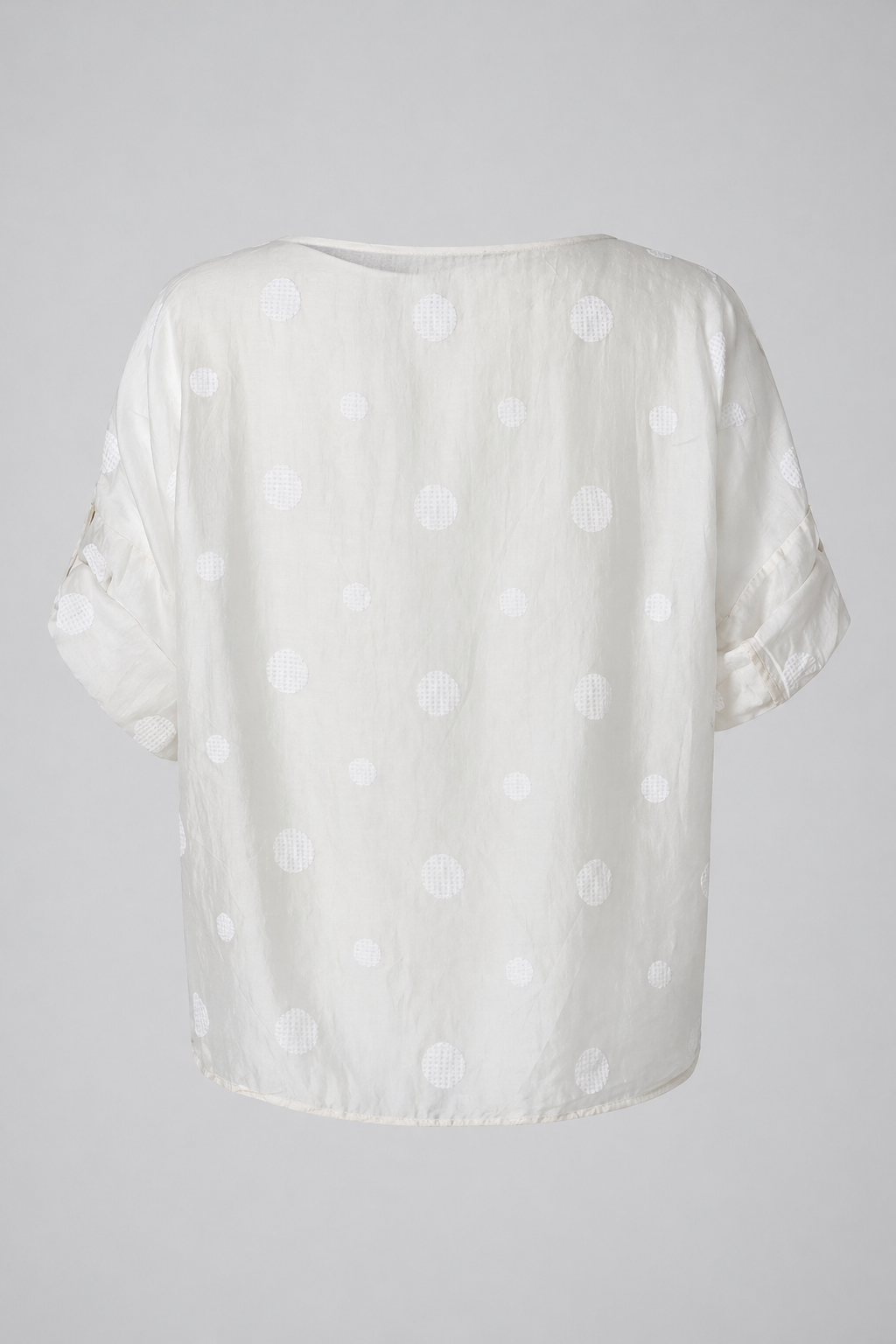 Дамска блуза с връзка и десен на точки от тенсел – Summer Dot