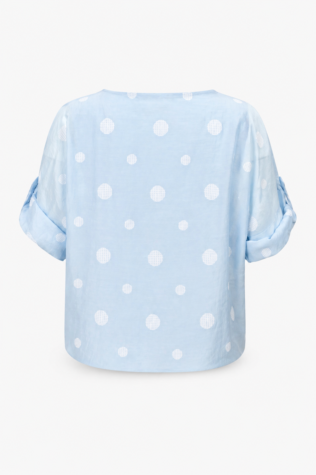 Дамска блуза с връзка и десен на точки от тенсел – Summer Dot