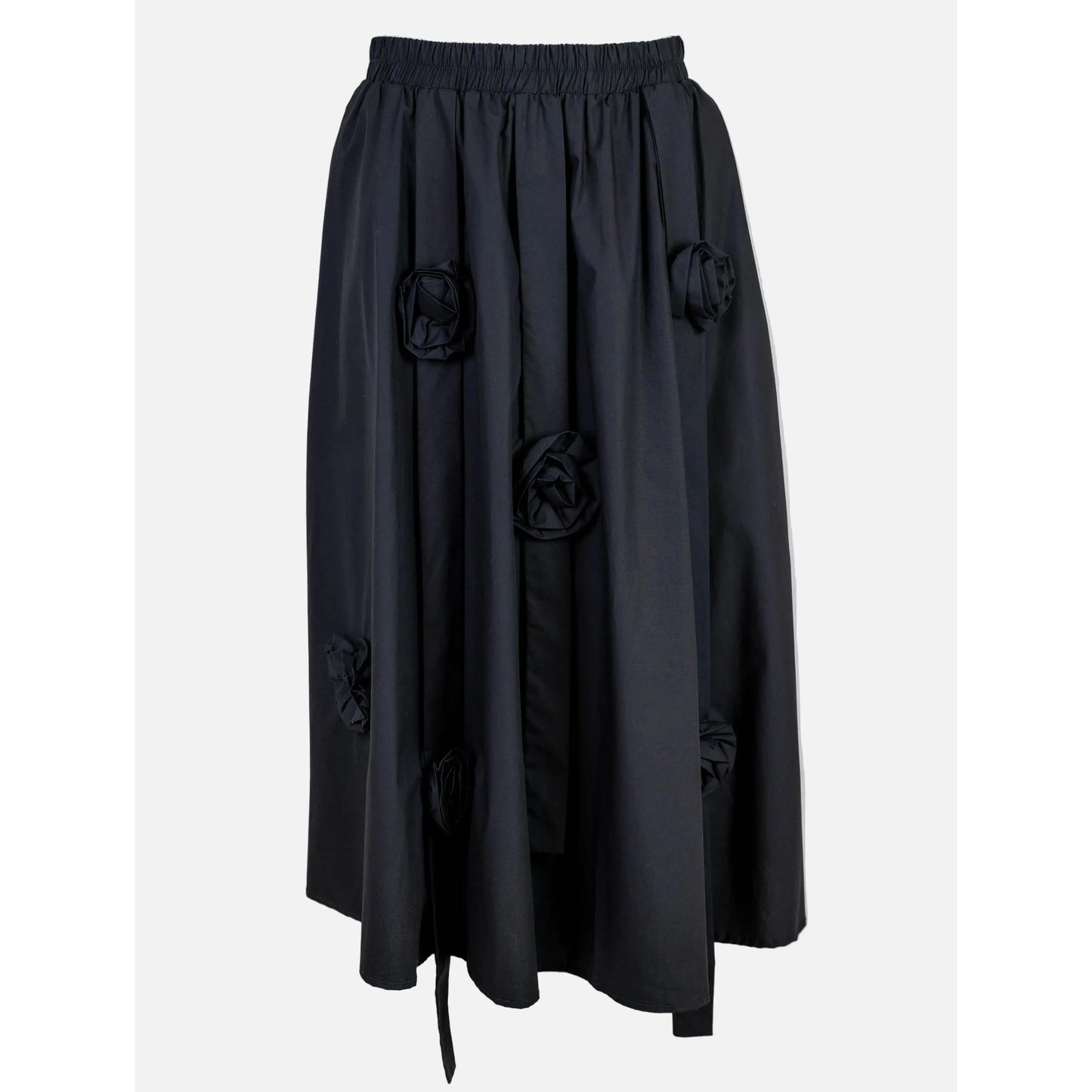 Черна миди пола с 3D рози | колекция есен-зима 6Sense