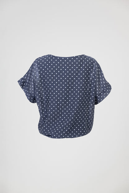 Дамска блуза на точки с връзка и тенсел – Litle Dots