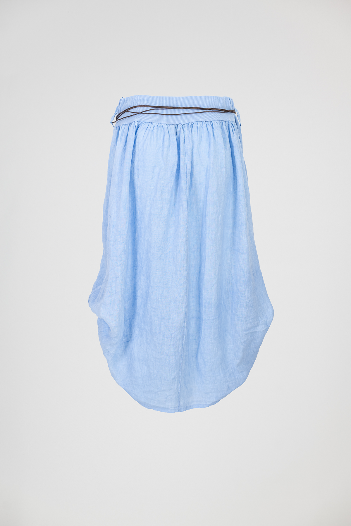 Светлосиня ленена пола с регулируема форма – Sky Linen Flow