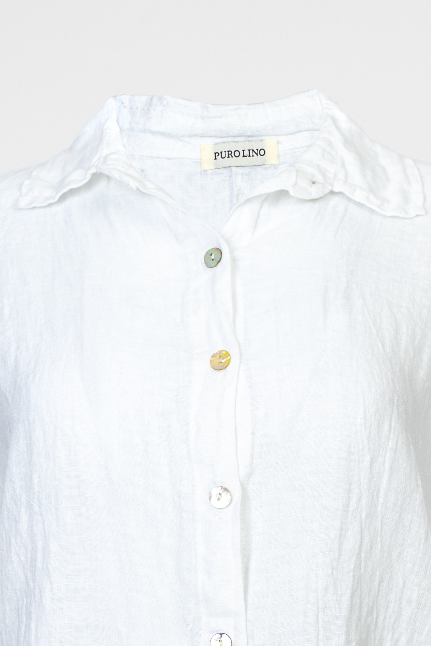 Дамска бяла ленена риза със свободна кройка – Pure Linen