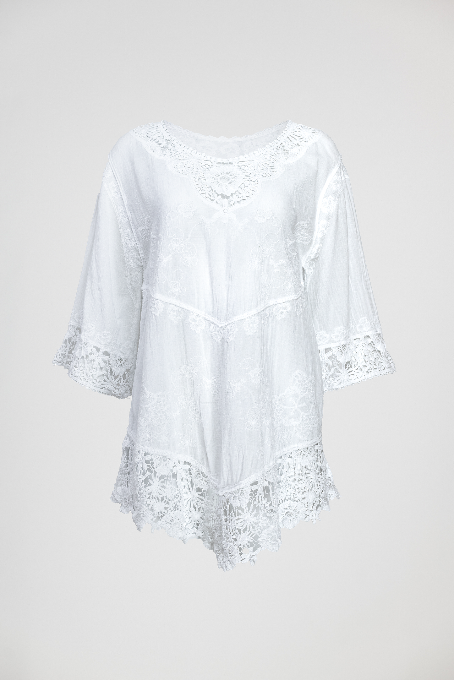 Дамска бяла памучна блуза с дантела – Pure Lace