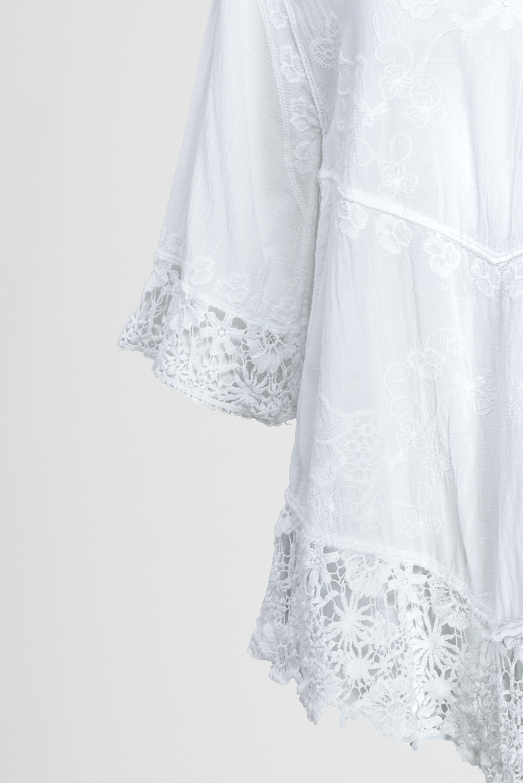 Дамска бяла памучна блуза с дантела – Pure Lace