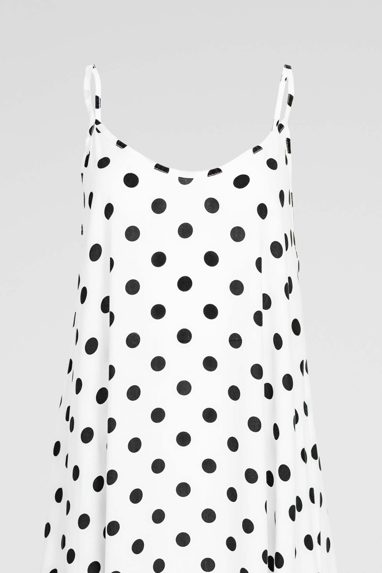 Бяла рокля на точки с презрамки  – Ivory Dots