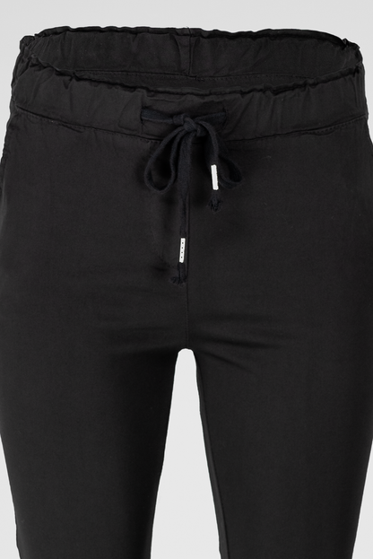 Дамски памучен панталон с еластична талия до 5XL - Noir Ease