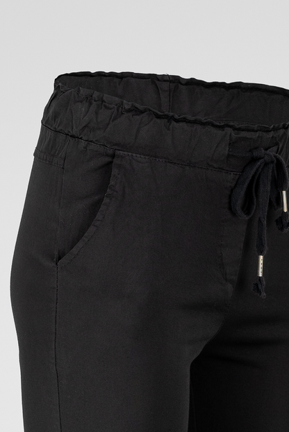 Дамски памучен панталон с еластична талия до 5XL - Noir Ease