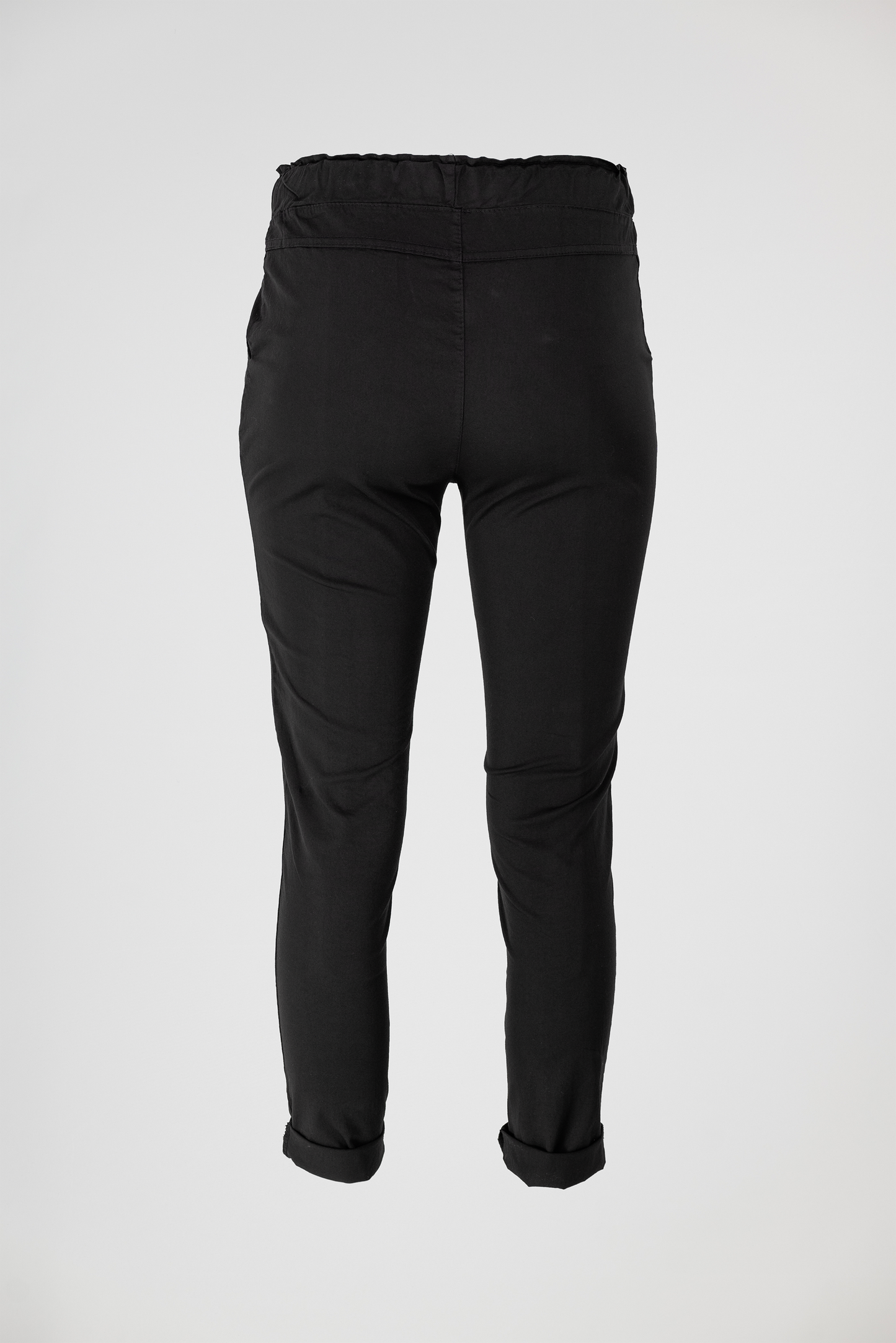 Дамски памучен панталон с еластична талия до 5XL - Noir Ease