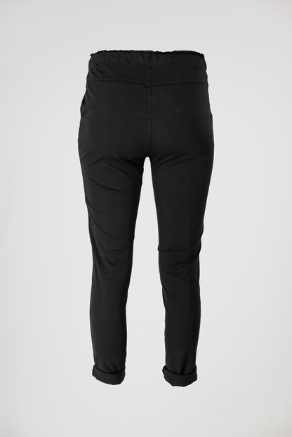 Дамски памучен панталон с еластична талия до 5XL - Noir Ease