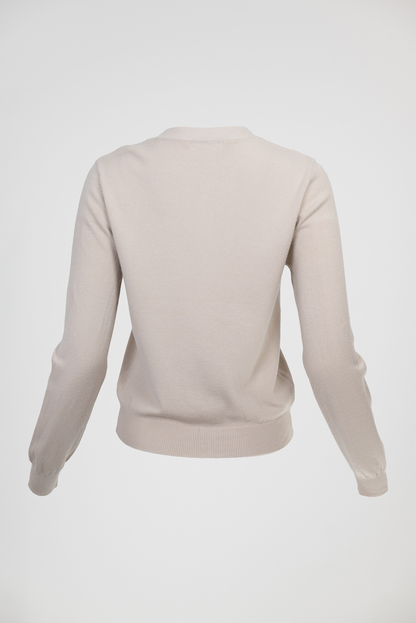 Дамска фина плетена жилетка в екрю с копчета – Cozy Ivory