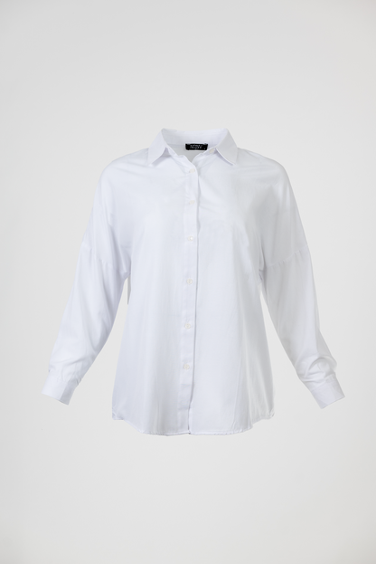 Дамска бяла памучна риза с класическа кройка – Pure White Shirt