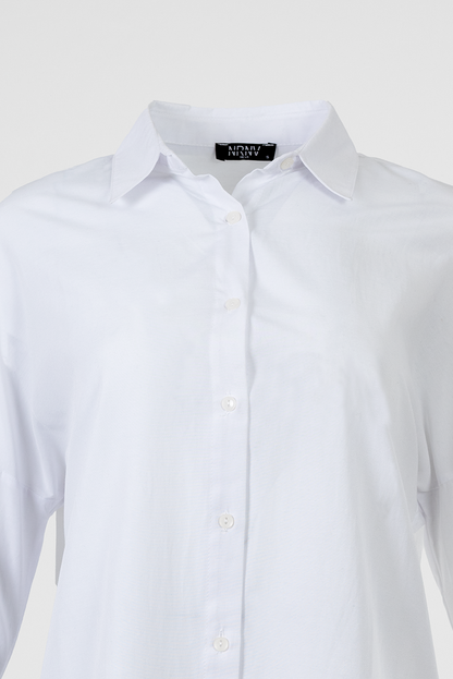 Дамска бяла памучна риза с класическа кройка – Pure White Shirt