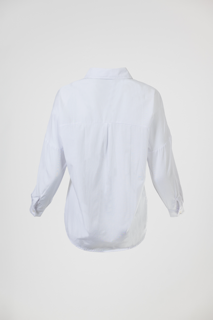 Дамска бяла памучна риза с класическа кройка – Pure White Shirt