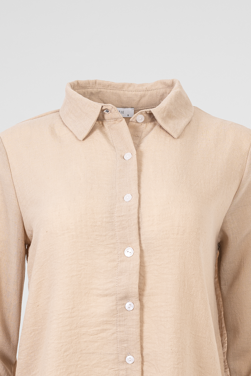 Дамска бежова риза със свободна кройка – Soft Sand Shirt