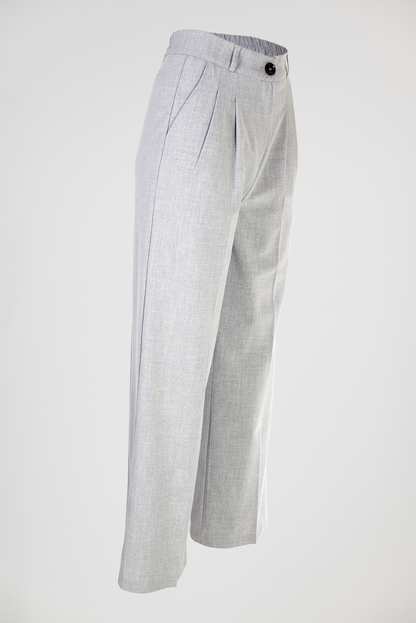 Дамски светлосив чино панталон с висока талия – Soft Grey Chino