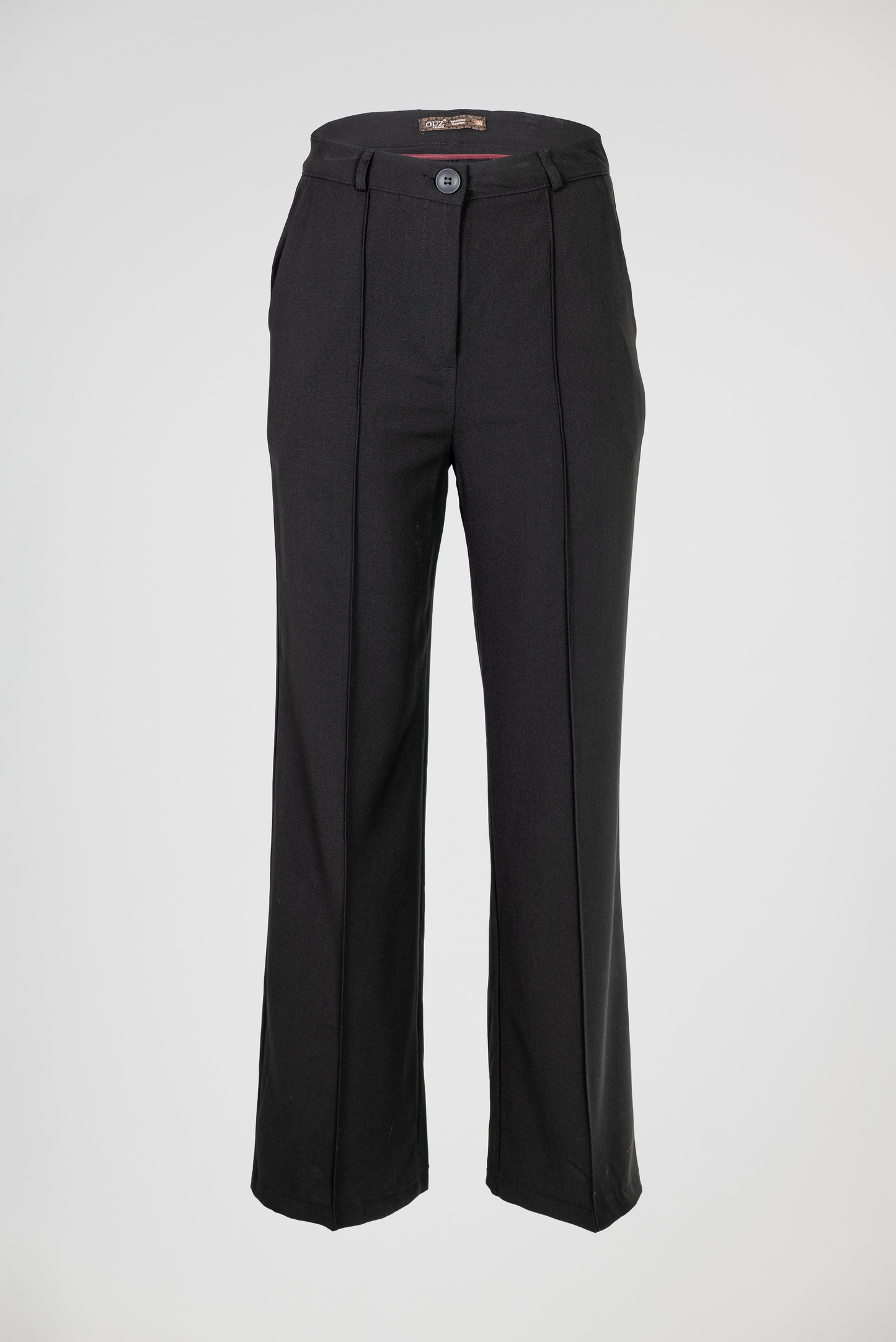 Черен дамски палацо панталон с широк крачол – Black Tailored Palazzo